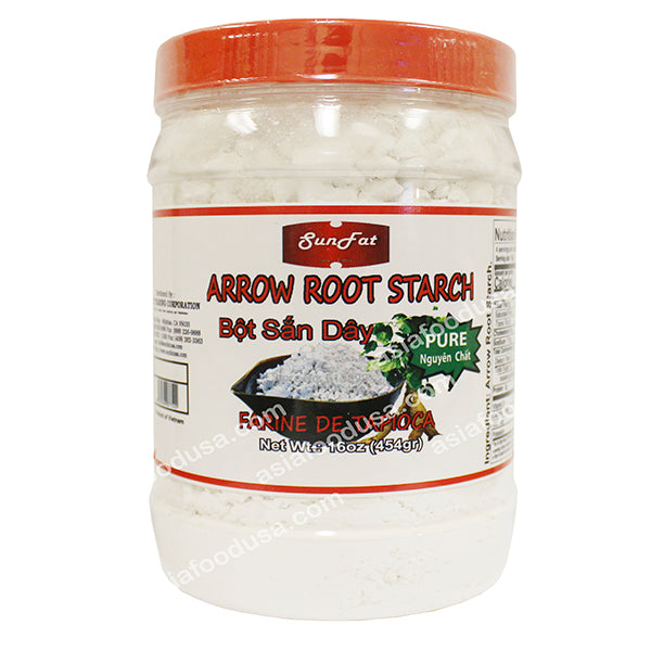Arrow Root Starch Bot San Day Arrowroot Flour, 17.6 Ounce (500 gram)  Reclosable Jar, Crunchy Chunk Powder From Vietnam